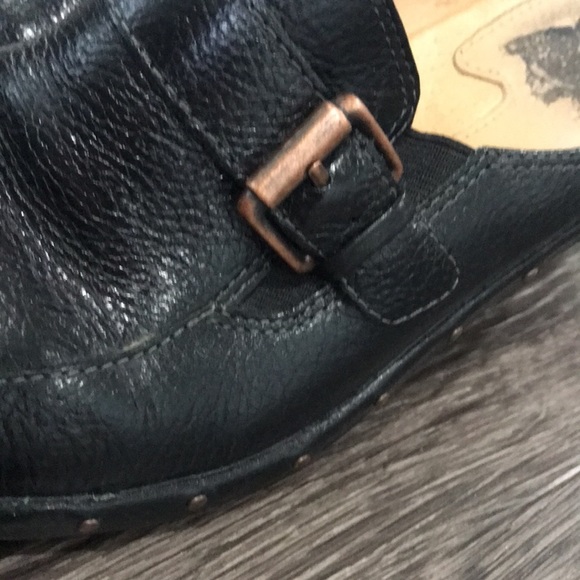 Sofft Black Leather heeled Mules with Studs and Buckles  8.5 - Picture 6 of 12